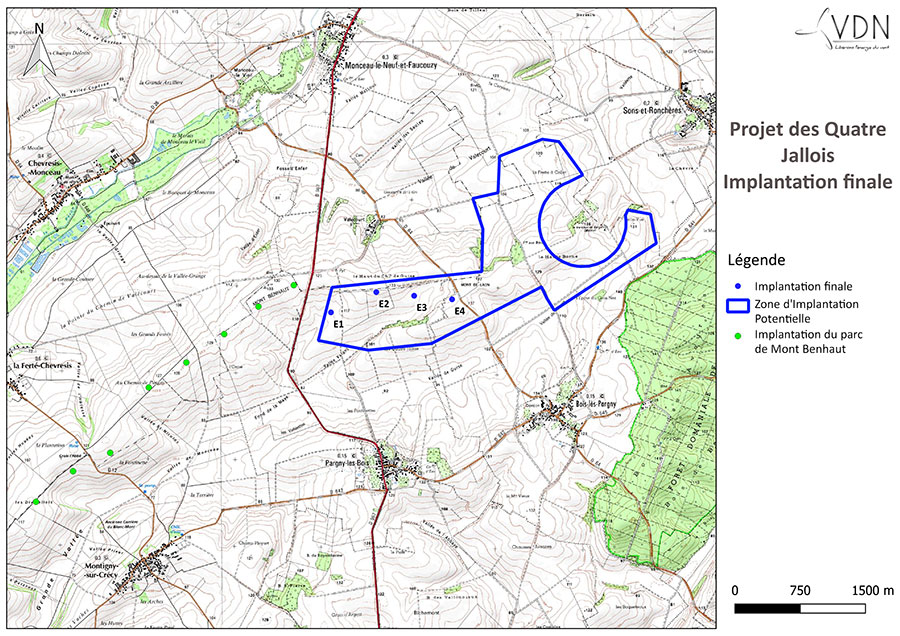 Plan d’ensemble du projet avec l’implantation du parc de Mont Benhaut